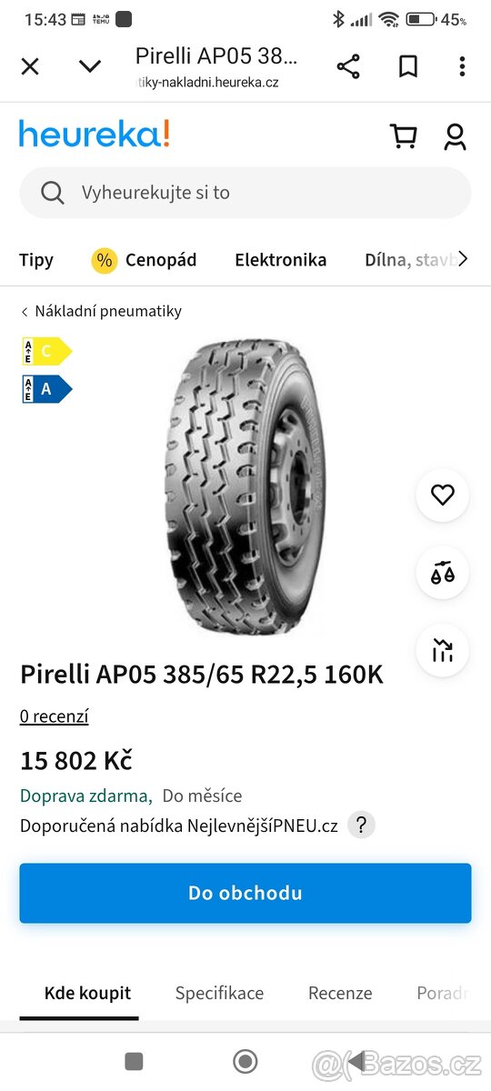 Pneu Pirelli AP05 385/65 R22.5