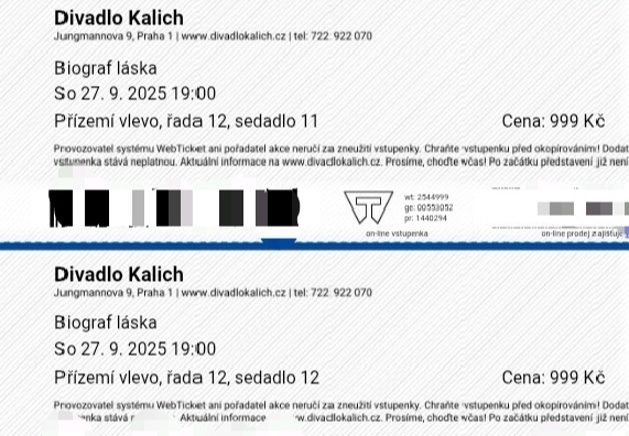 Lístky na muzikál Biograf láska