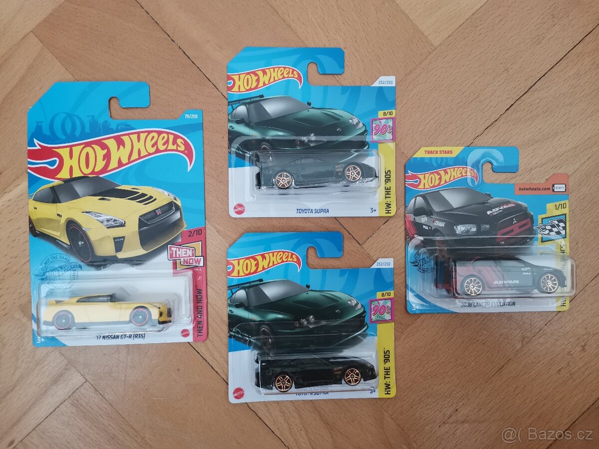 Hot Wheels Nissan GT-R, Mitsubishi Lancer, Toyota Supra