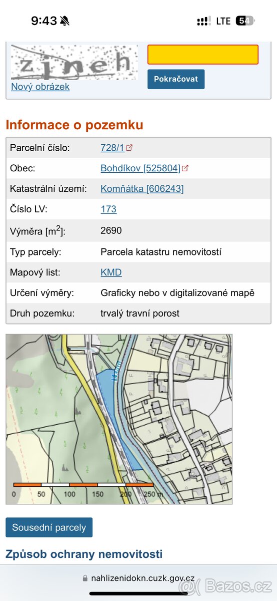 Pozemek u řeky Moravy – Komňátka, okres Šumperk