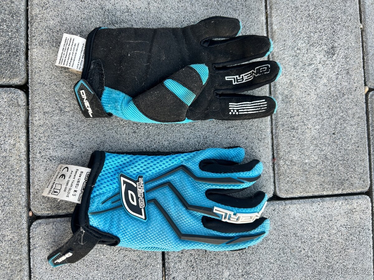 Dětské motokrosové bikrosove rukavice vel. 5