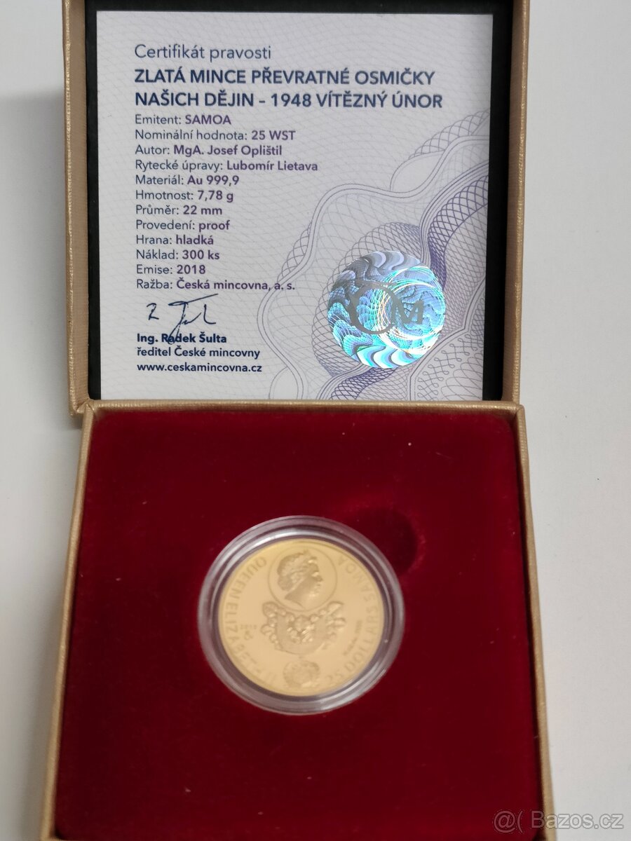 1/4 Oz zlato - Převratné osmičky 2018