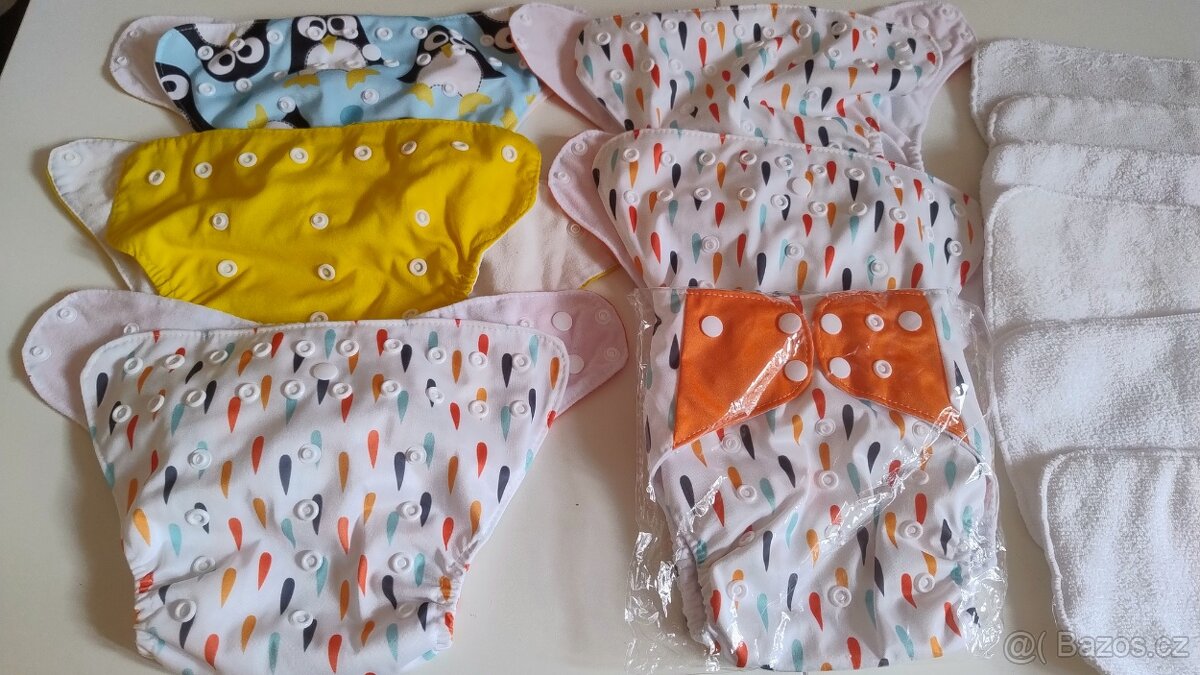 Látkové pleny - svrchní kalhotky a vkládací pleny 6ks