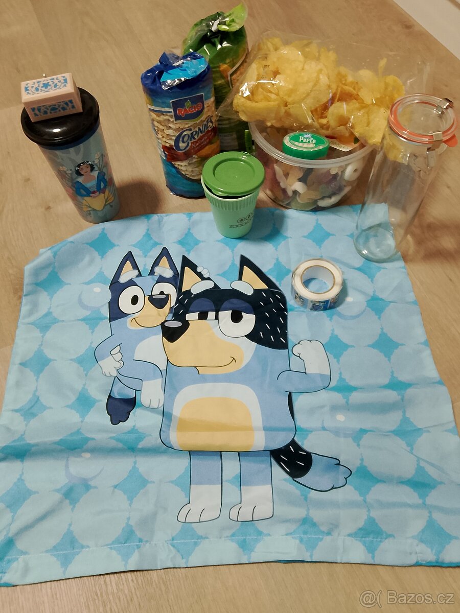 Potraviny, skleničky a Bluey