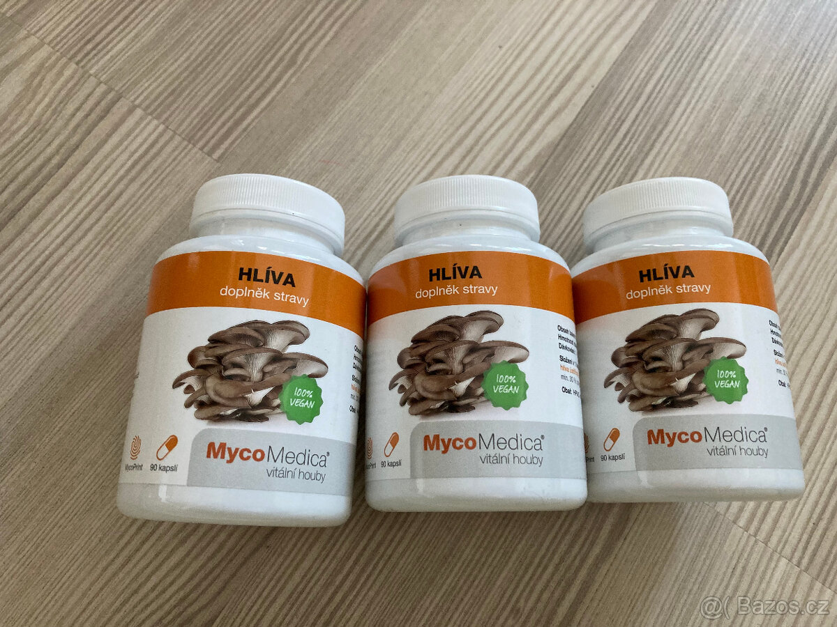 3x Mycomedica Hlíva - 90 kapslí NOVÉ