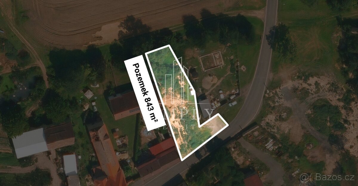Prodej pozemku 843 m2 - Vrbice, okr. Litoměřice, ev.č. 00258