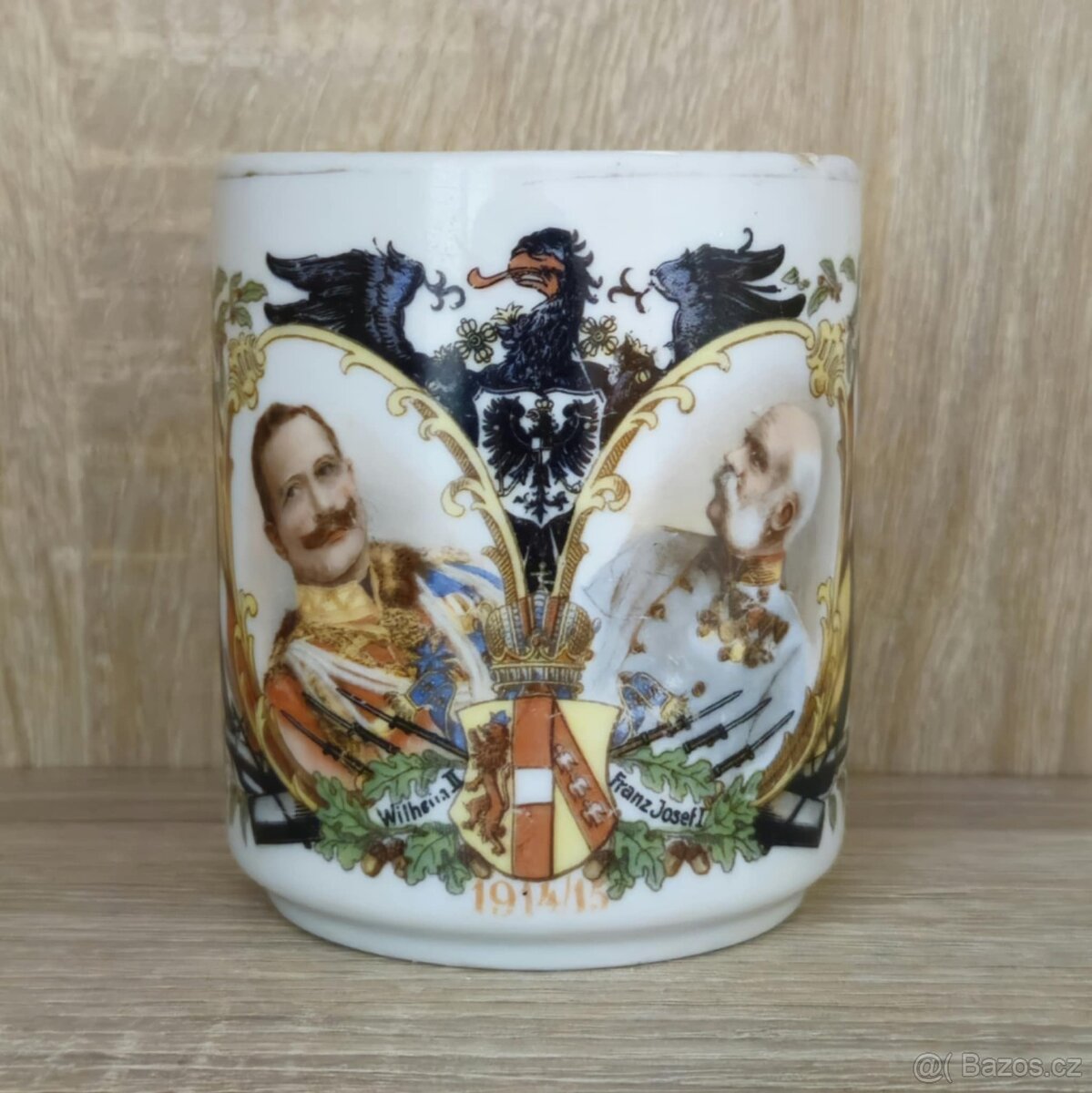 WW1- PORCELANOVÝ HRNEK - FRANZ JOSEF - 5 KUSŮ