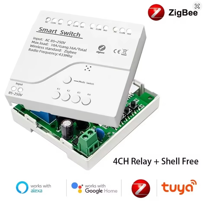 Zigbee 4-kanálové relé