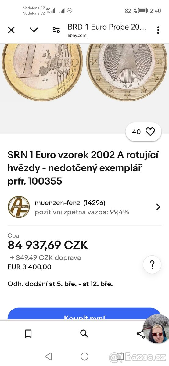 1euro 2002 Berlín (vzácná)