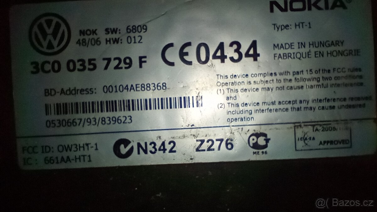 Prodám modul telefonu VW Passat B6