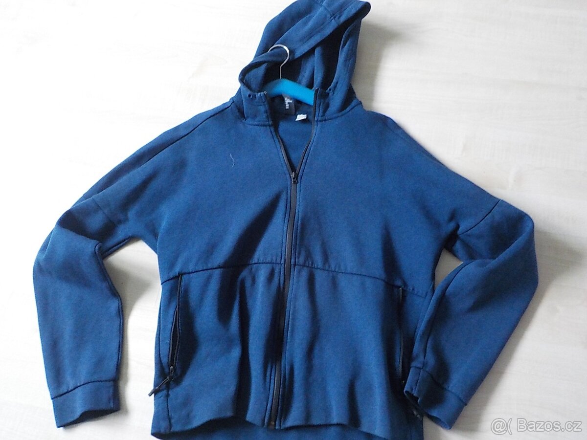 Adidas mikina tmavě modra s kapuci vel L-ŽENA