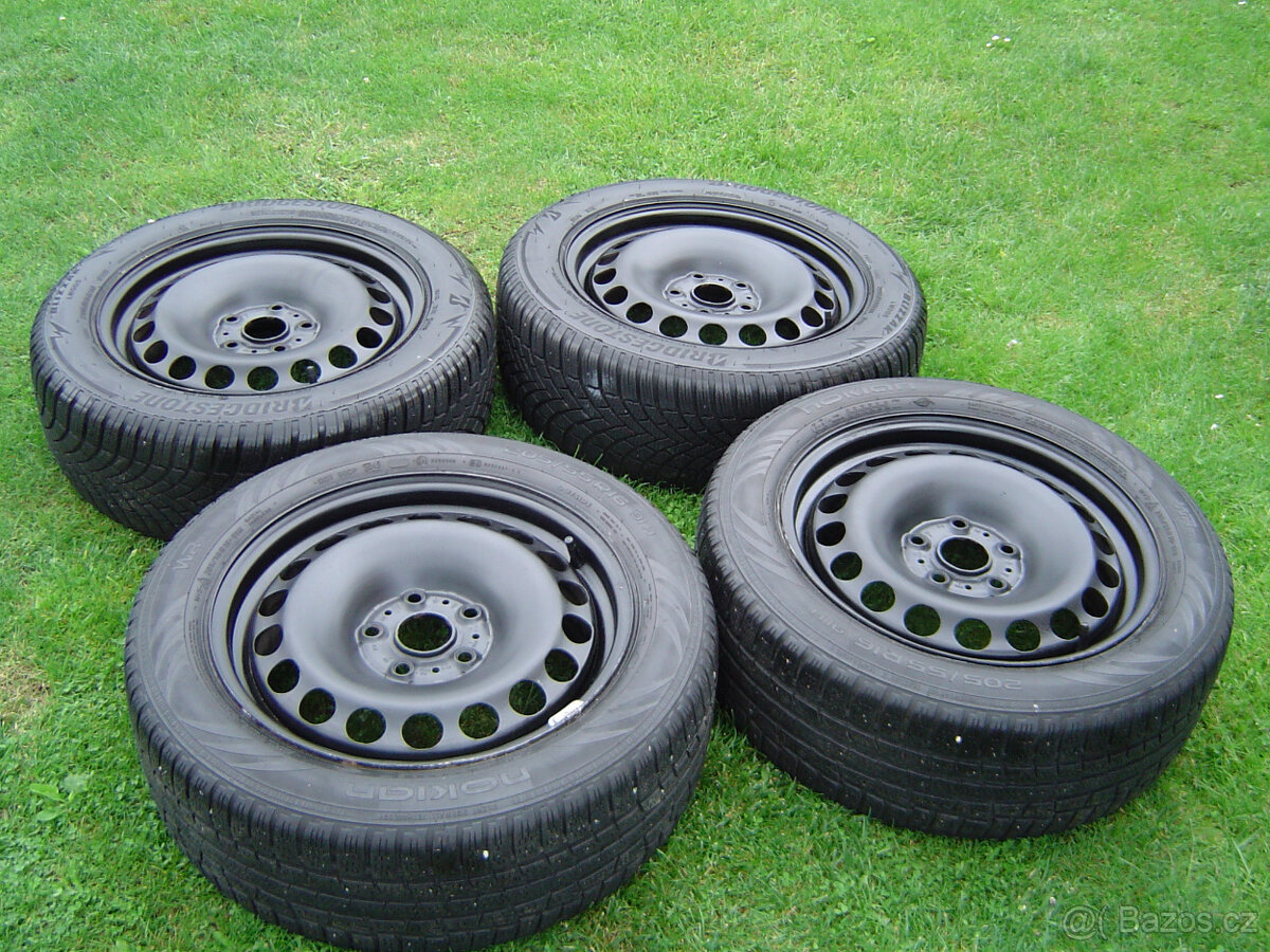 4X ZIMNÍ PLECHOVÁ KOLA ŠKODA OCTAVIA II,III 205/55 R16