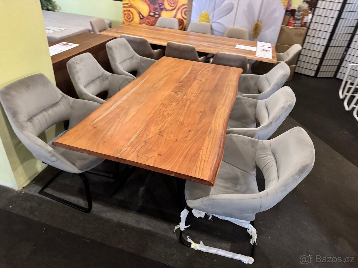 Luxusní NOVÝ Jídelní set s 6 křesly a stolem Akát