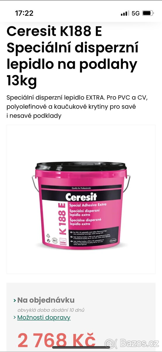 lepidlo na podlahy Ceresit