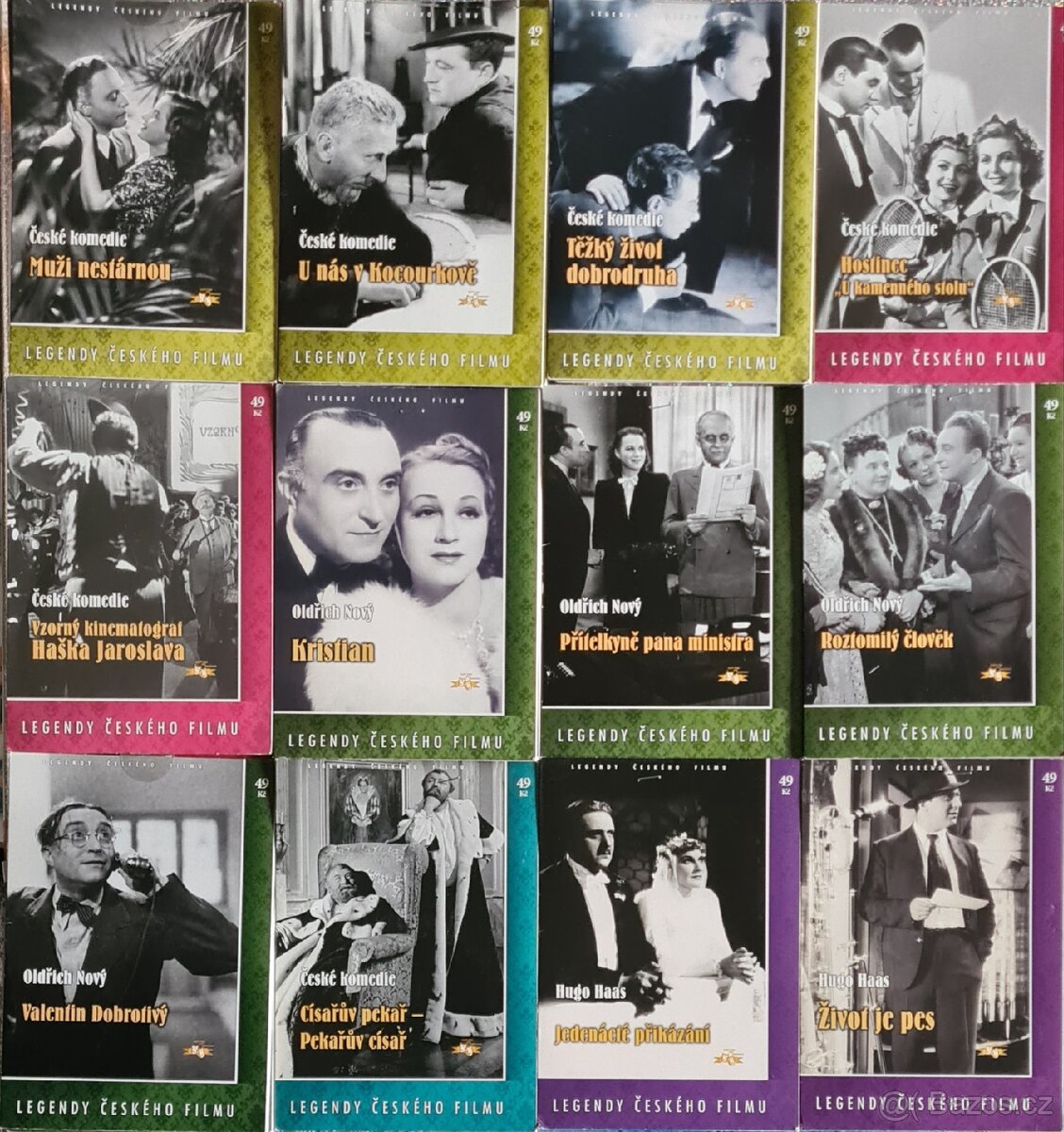 DVD černobílé z edice:"Legendy Českého filmu" a cz komedie