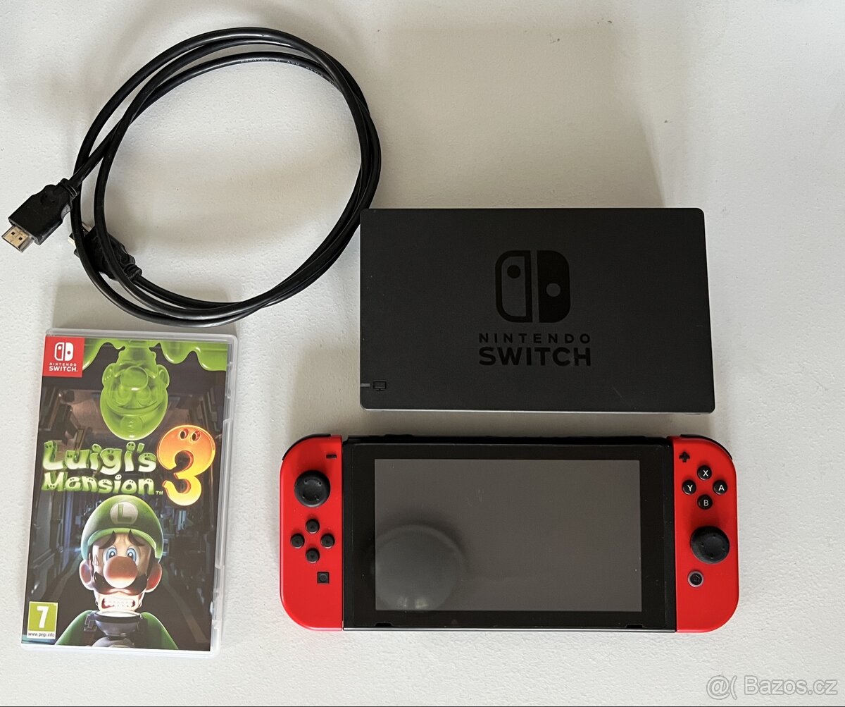Nintendo Switch v1 - Mario Odyssey edice + Luigi Mansion 3