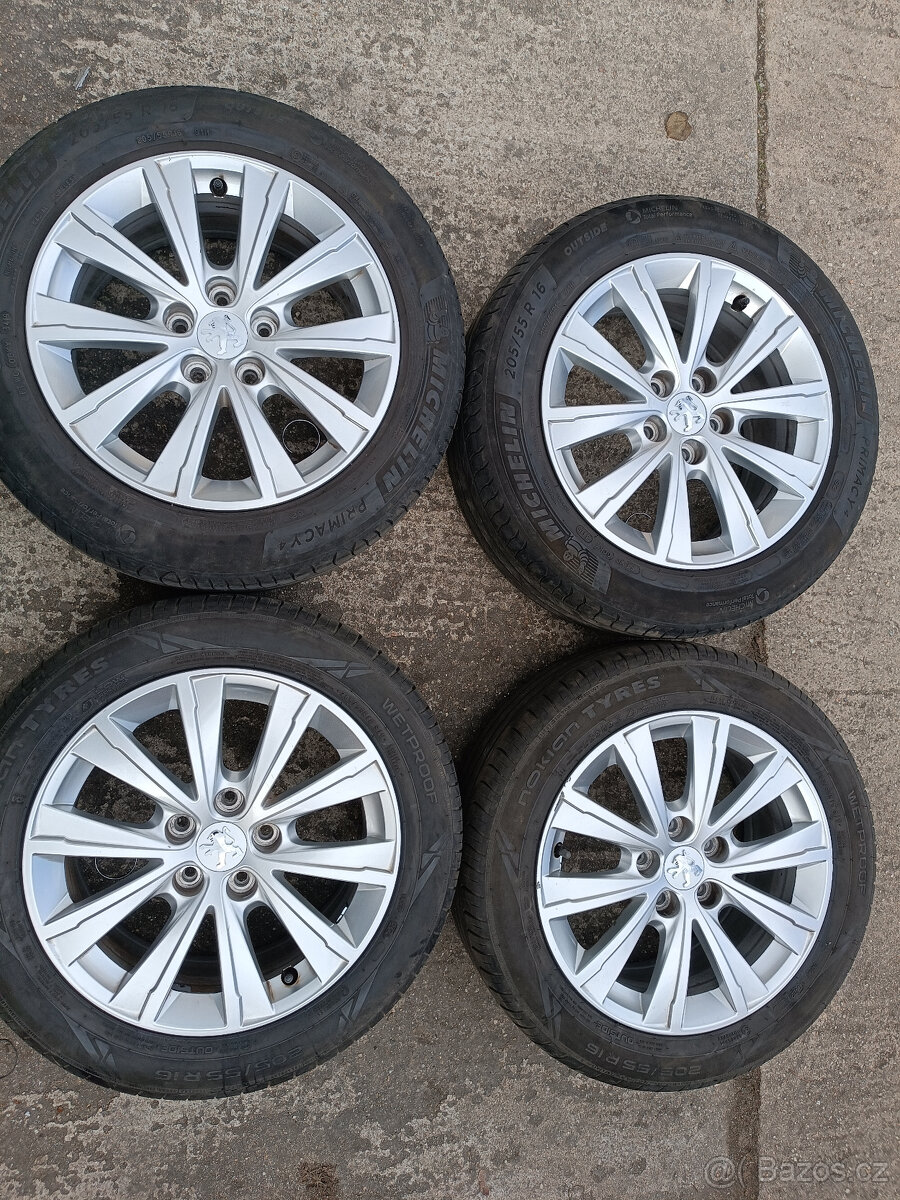 Peugeot 308 - disky 7x16 et44 + letní 205/55/16