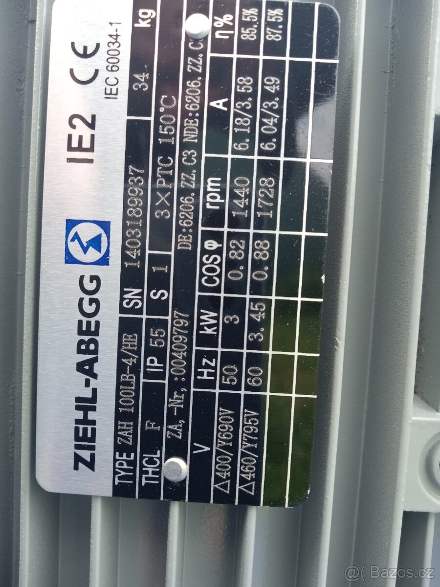 Elektromotor, ventilátor