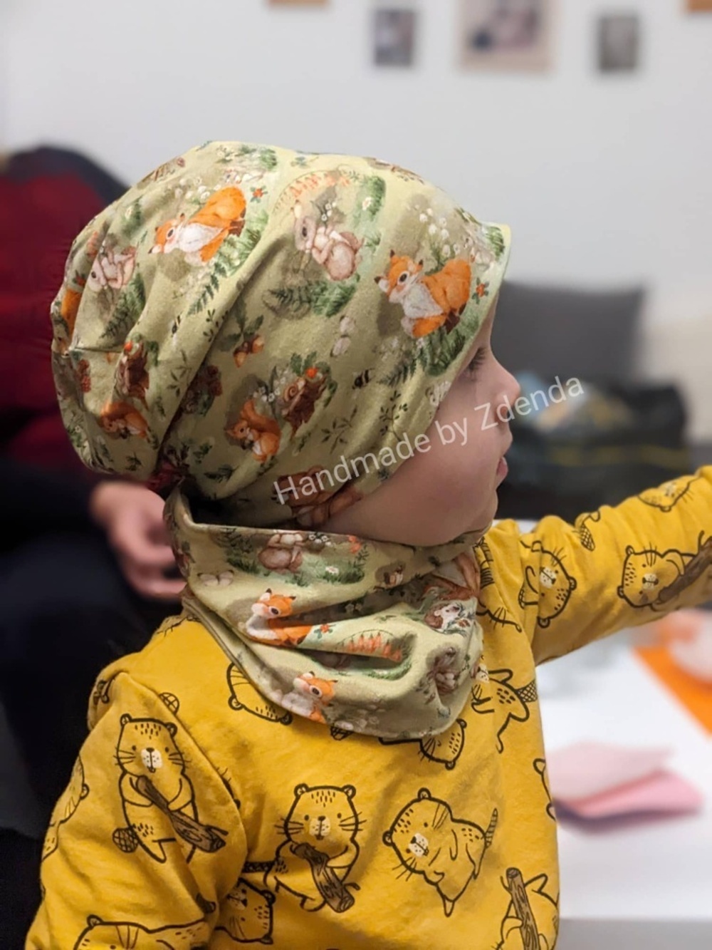 Homeless čepice+nákrčník LESNÍ ZVÍŘÁTKA