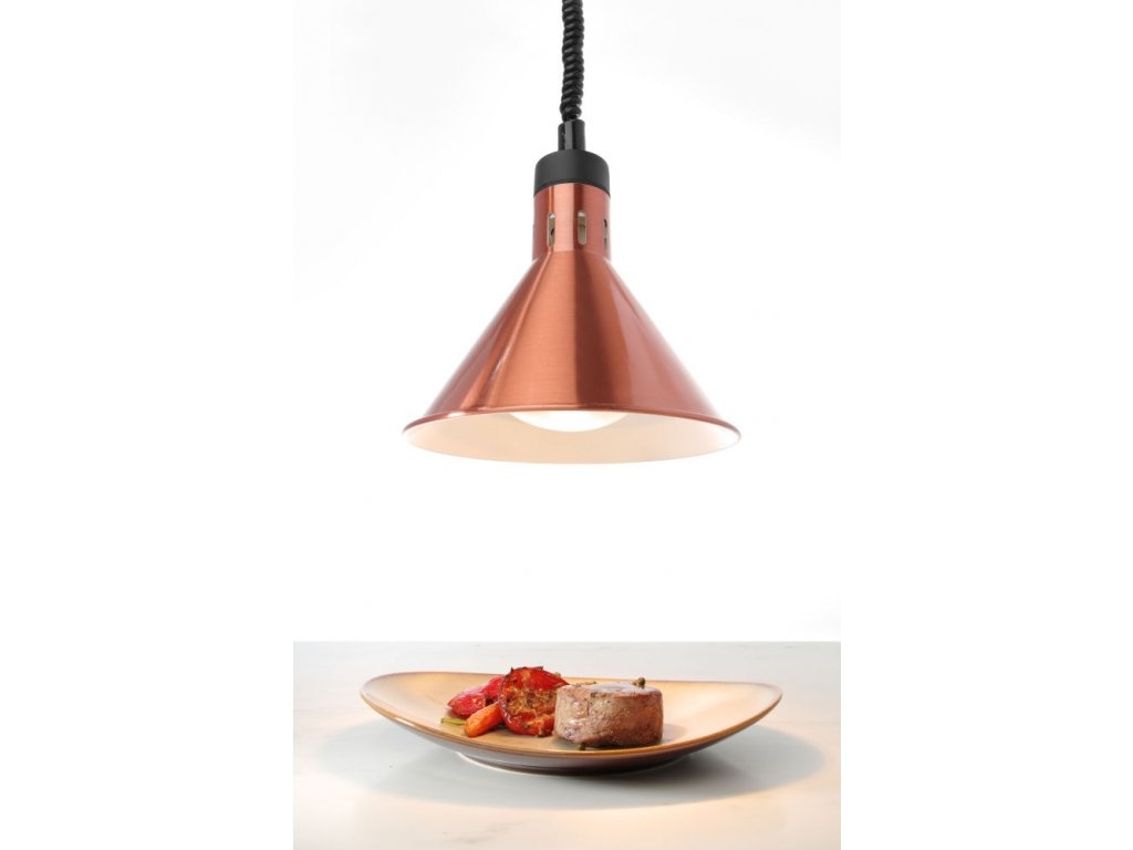Výškově nastavitelná ohřívací lampa kónická, HENDI, Měděná