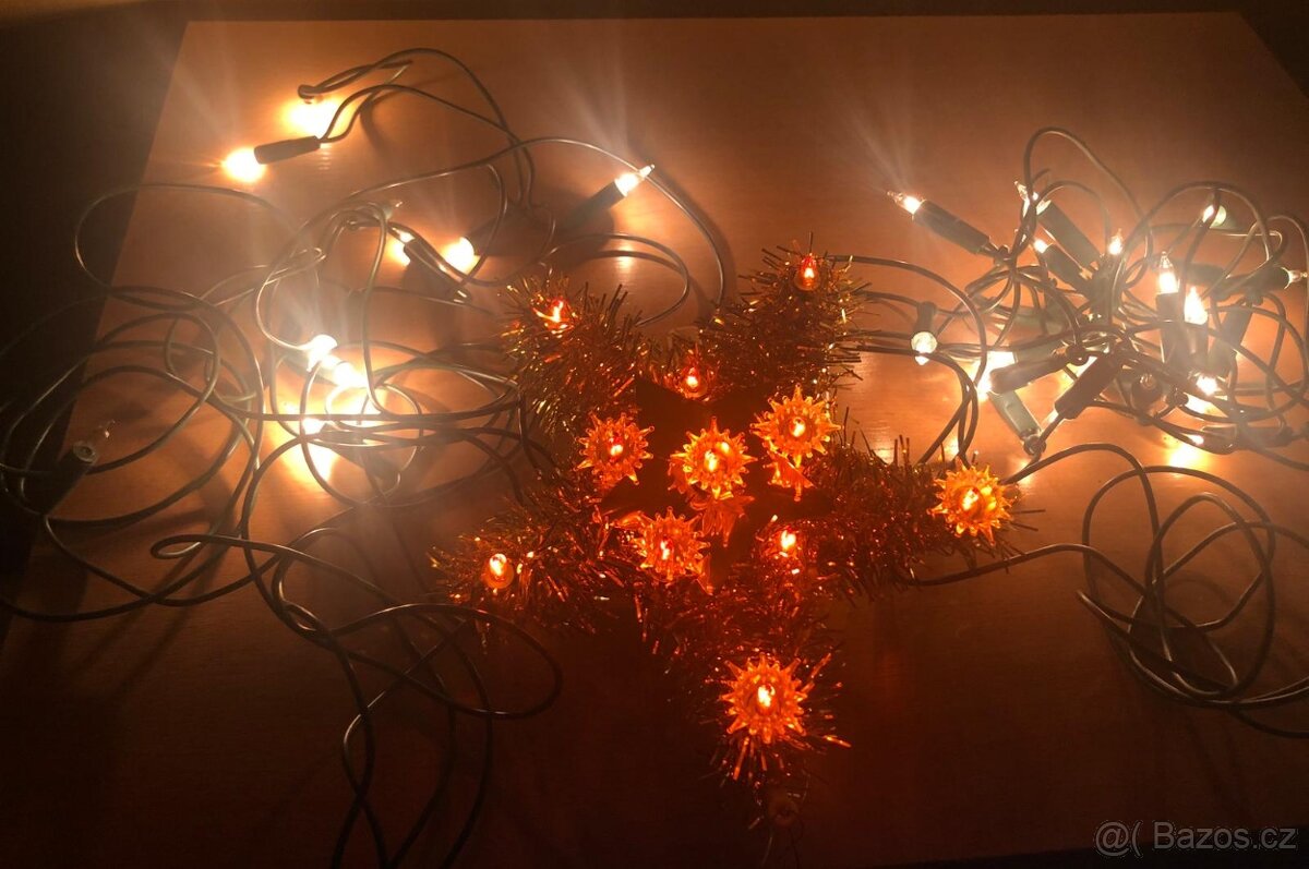 Vánoční osvětlení sada č. 1.- 2x světla řetaz + 1x hvězda