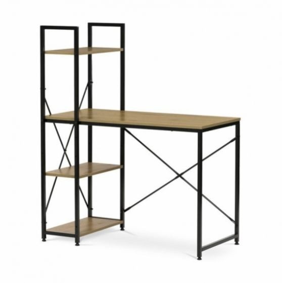 Psací stůl s regálem v designu dubu a starého dřeva