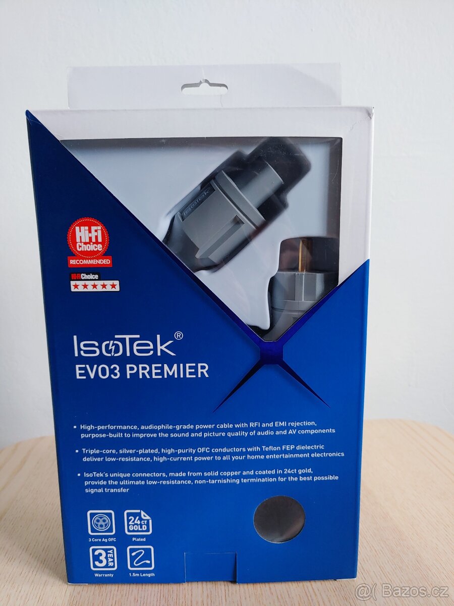 Napájecí kabel Isotek EVO3 Premier s koncovkou C13, 1,5 m