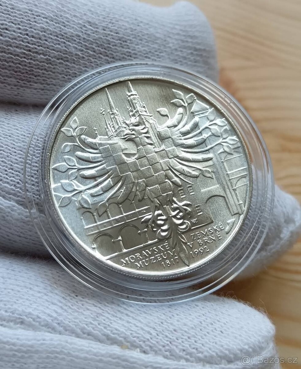 Stříbrná pamětní mince 100kčs Zemské Moravská muzeum v Brně