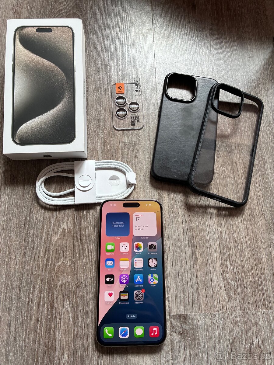 iPhone 15 pro MAX 256GB, přírodní titan