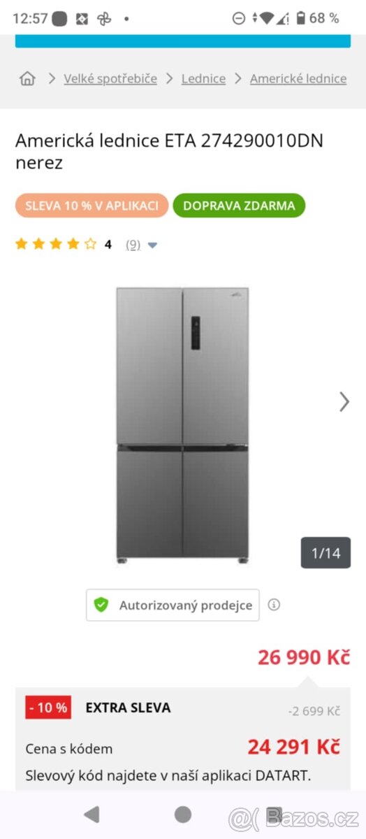 Prodáme lednici ETA