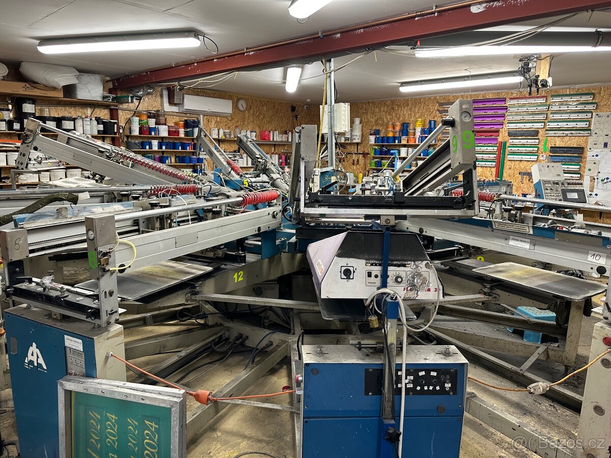 Sitotisk automat a plynový sušící tunel