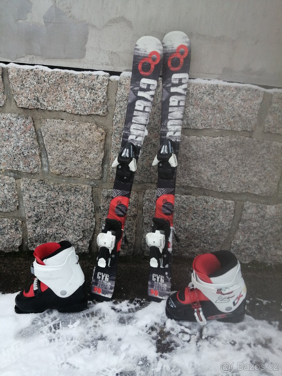 lyže 90 + lyžáky