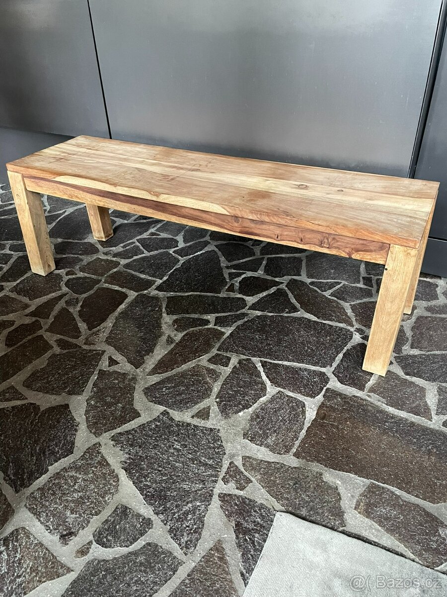 Dřevěná lavice masivní dřevo Sheesham