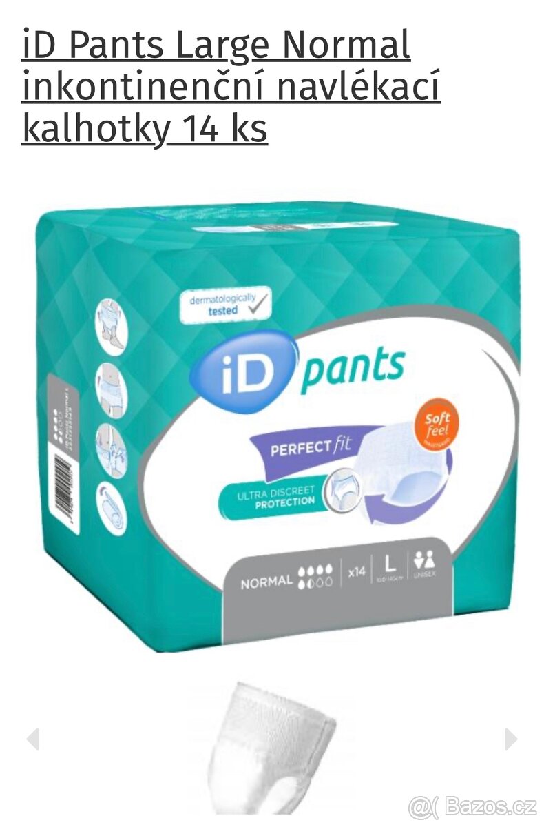 iD Pants velikos L - inkontinenční navlékací kalhotky