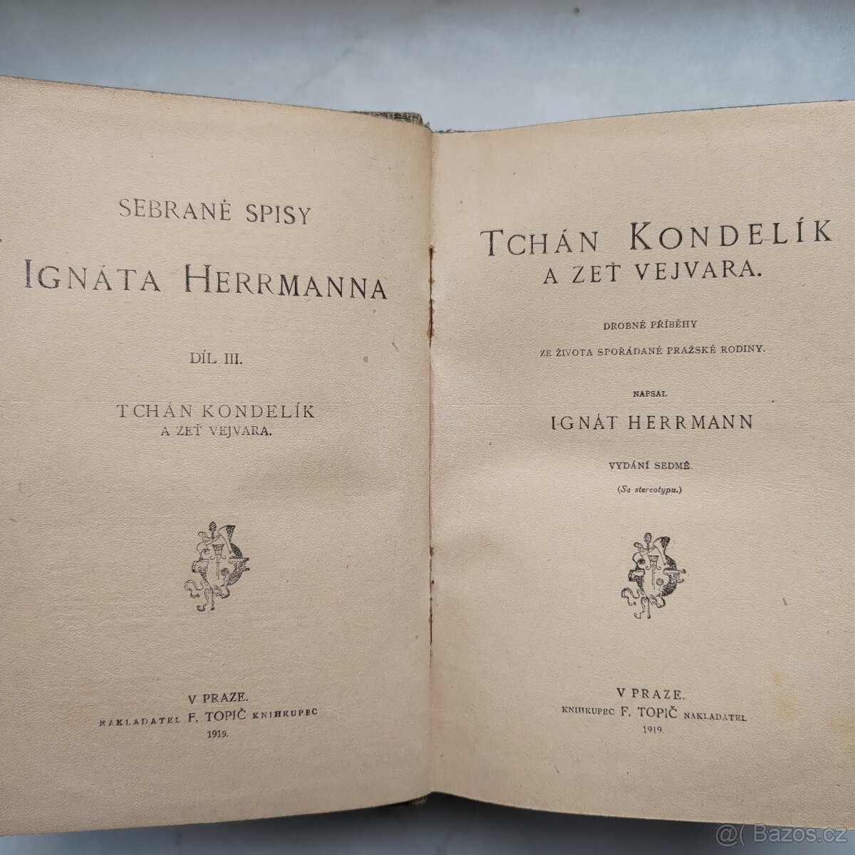 Tchán Kondelík a zeť Vejvara, Ignát Herrmann, 1919