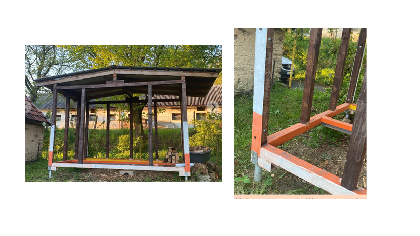 konstrukce pro zahradní chatku