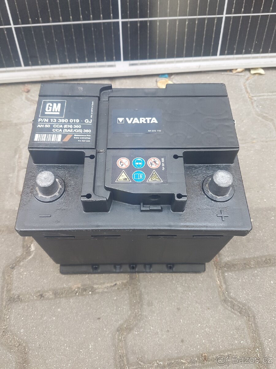 Autobaterie Varta original GM 12V 50Ah 680A použita