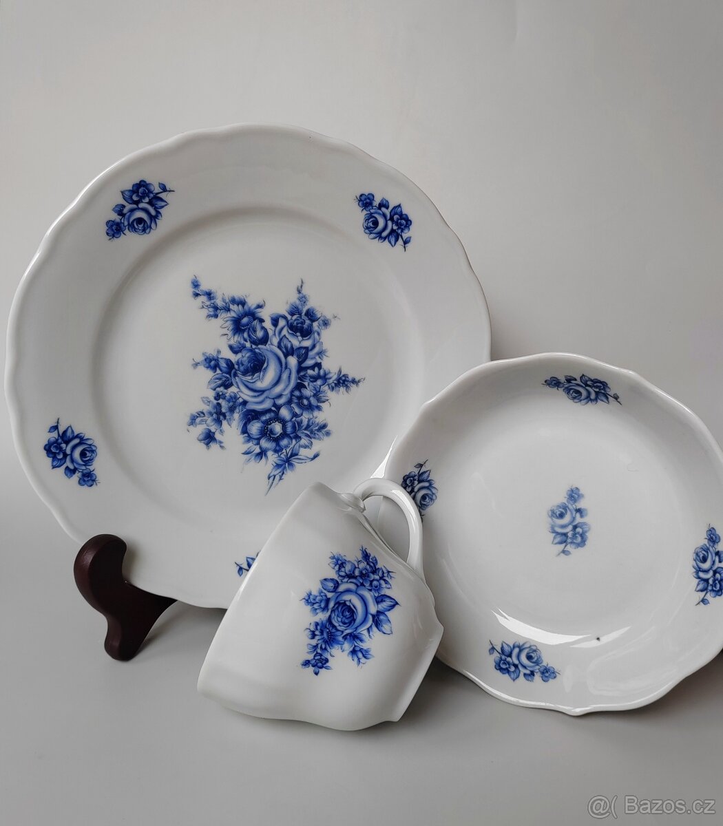 Starožitné porcelánové snídaňové trio Bavaria Porzellan 1918