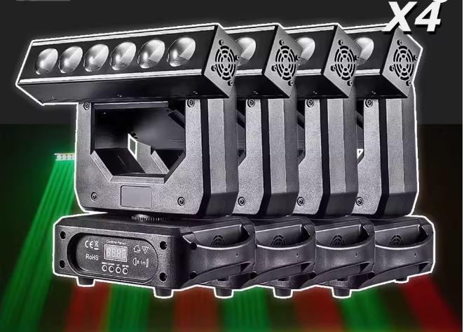 4 otočné hlavy 6x20W RGBW, záruka