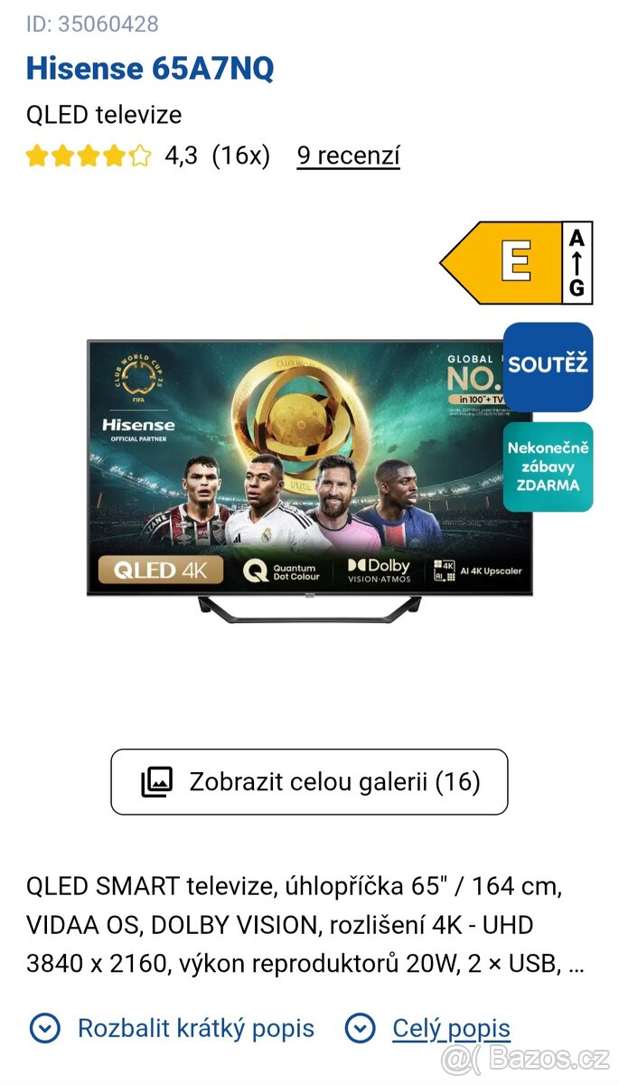 Qled televize Hisense