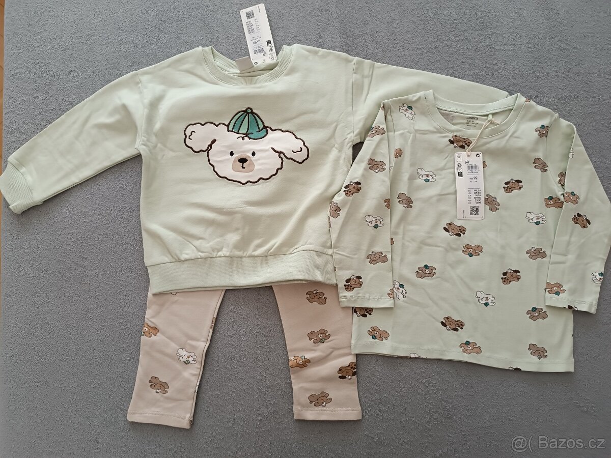Set Lindex zelený pejsek, vel. 92
