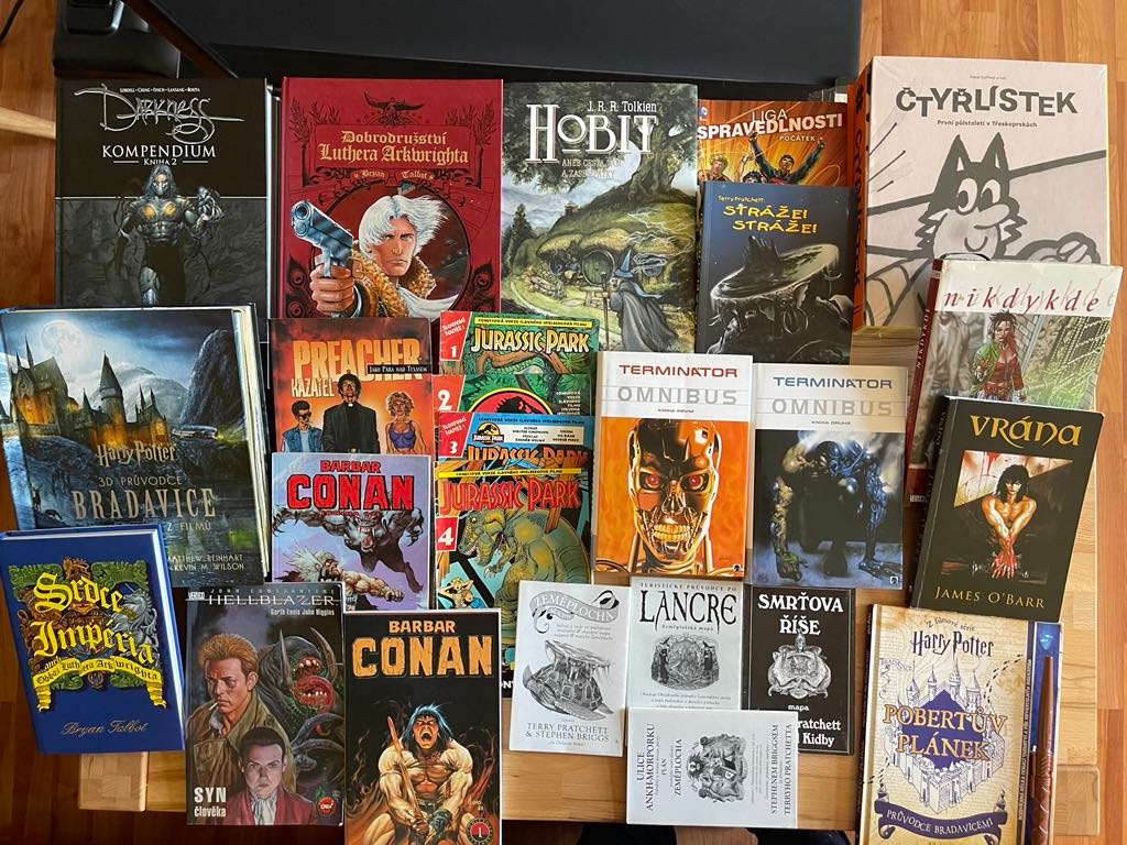 Jurassic Park,Kája Saudek,Omnibus Star Wars,Zeměplocha atd -