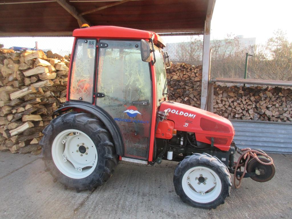 Malotraktor kolový GOLDONI s radlicí a 2 mulčovači