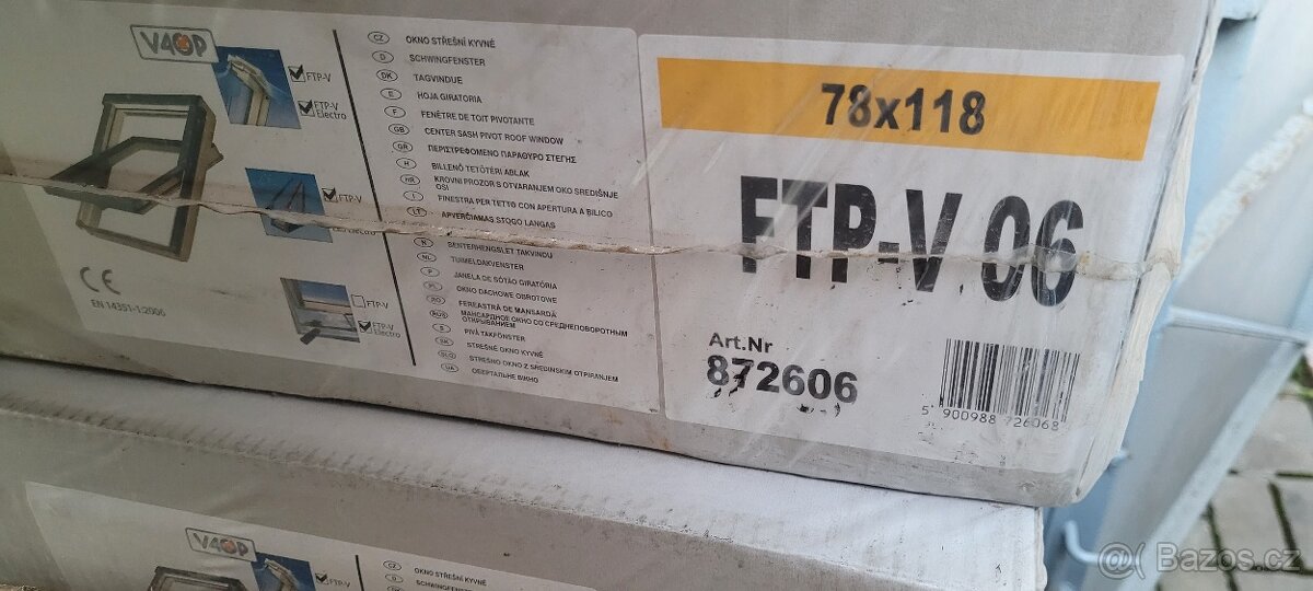 Střešní okna trojsko, 3ks 78x118