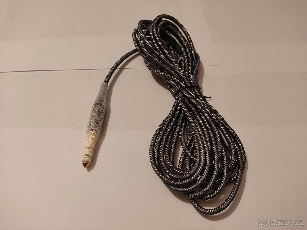 Audio kabel 3,5 mm na 6,35 mm jack – 5 m, opletený