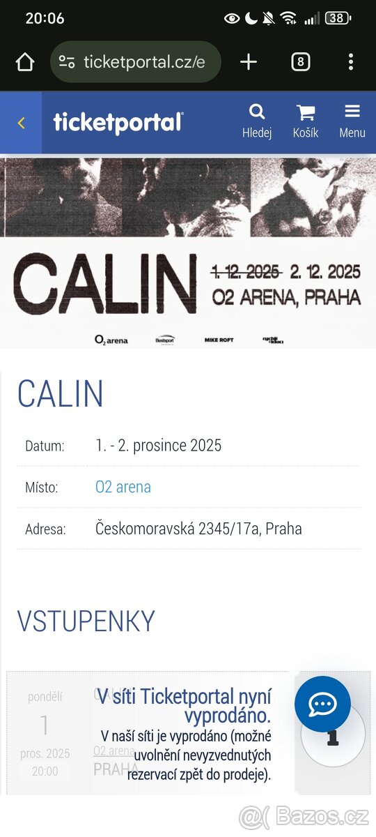 Calin O2 arena