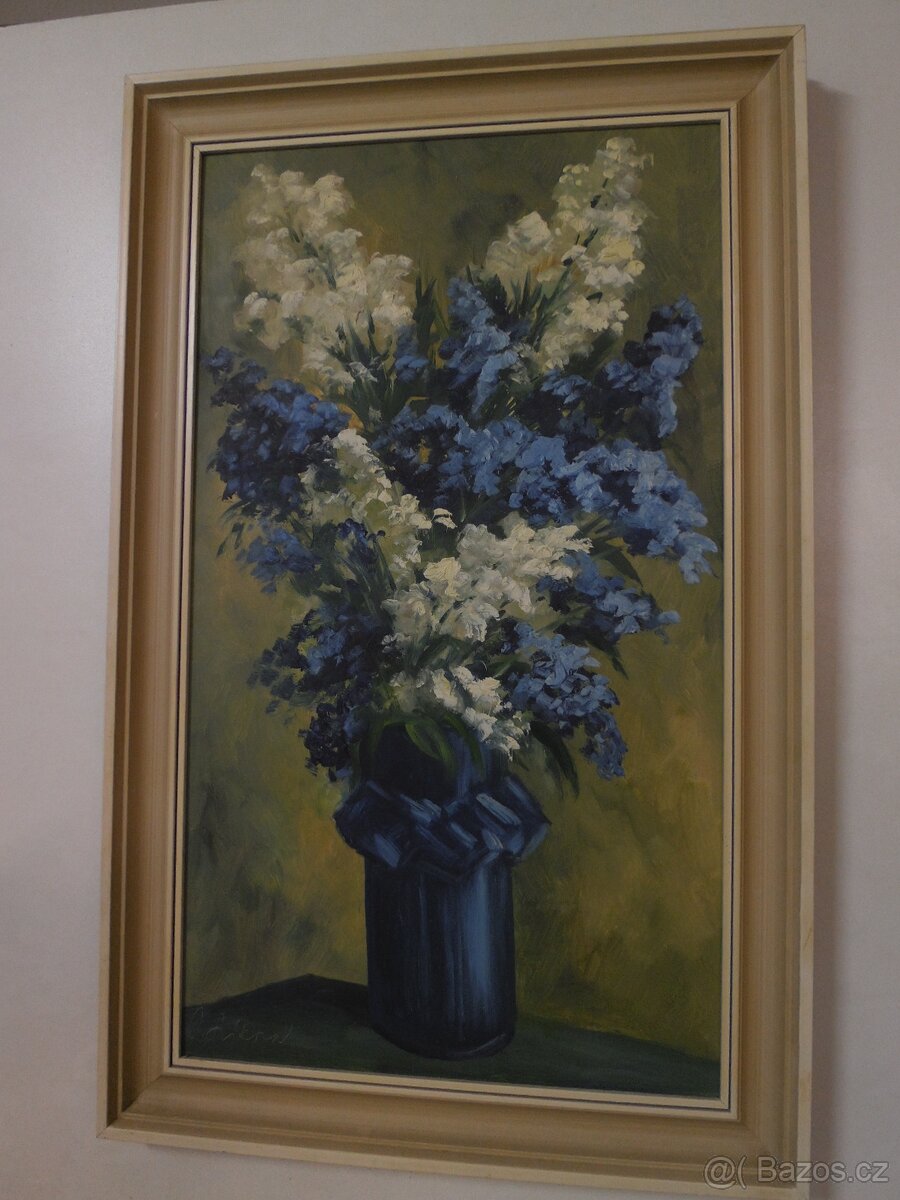 Obraz kytice ve váze + 2 obrazy sig. Ivan Sýkora