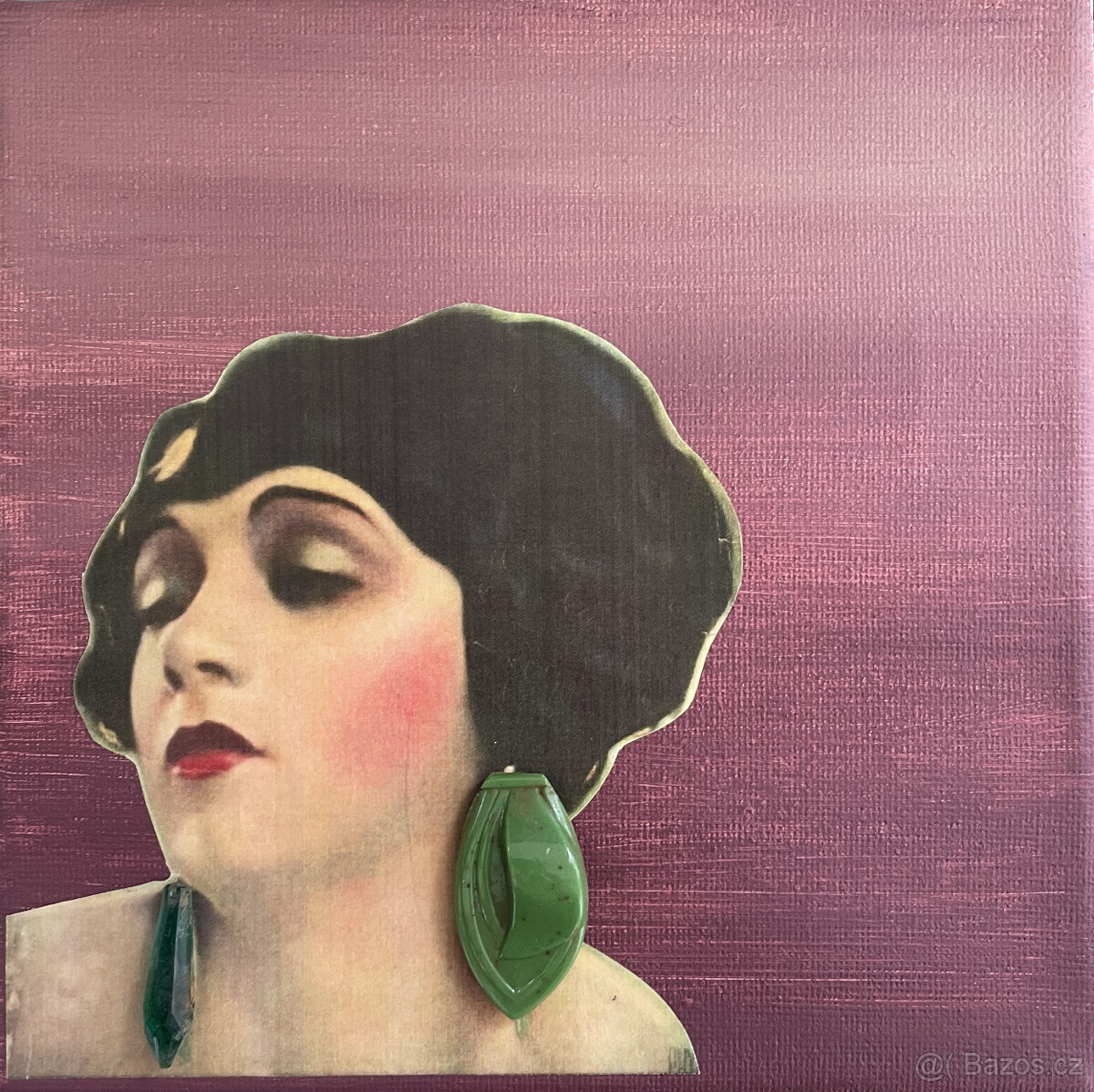 Jablonecká dáma - sklo knoflík