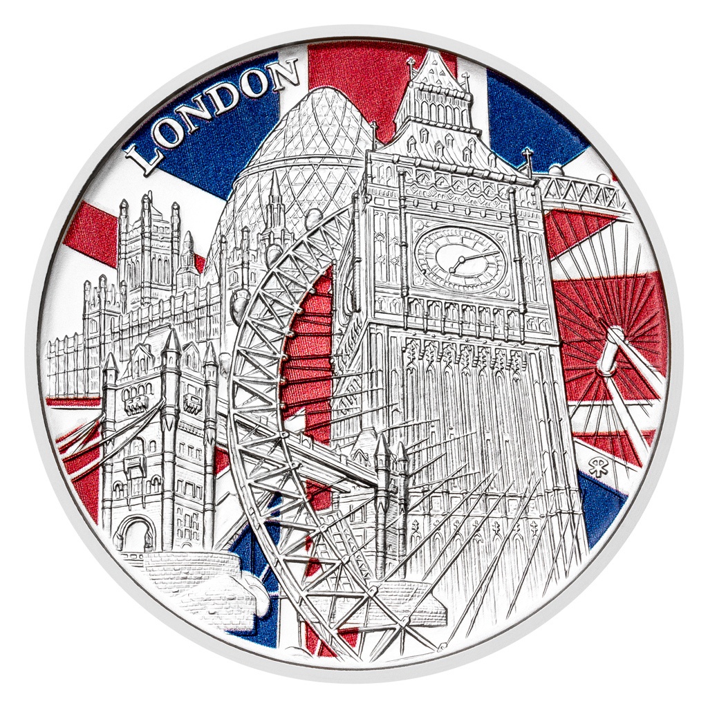Stříbrná mince Cesta kolem světa - Londýn stand