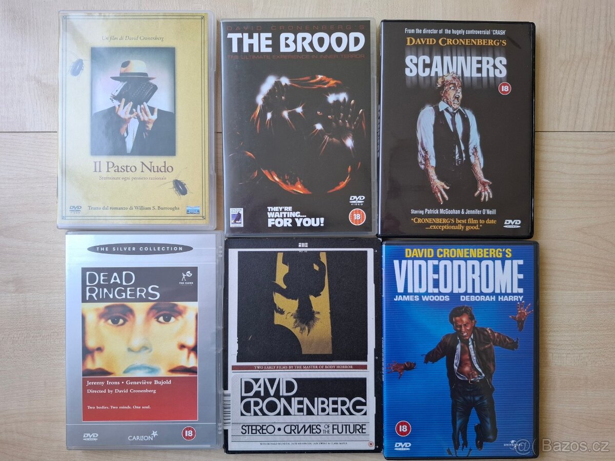 6 filmů (DVDs) od David Cronenberg